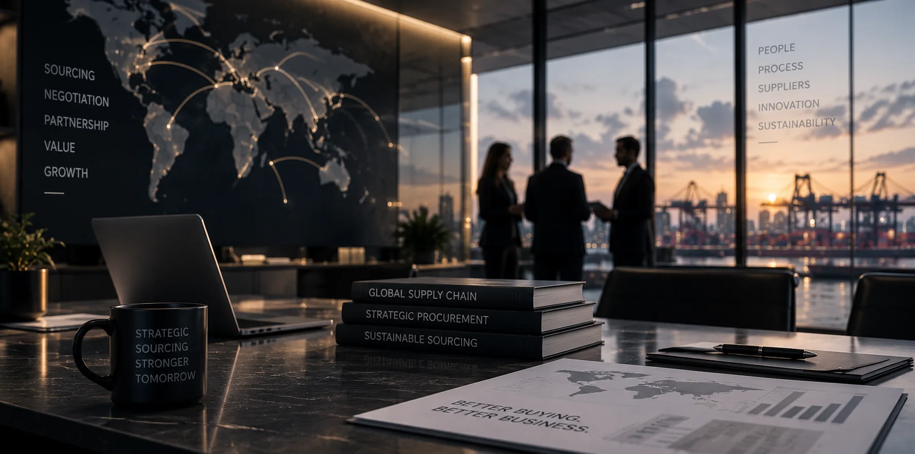 Estrategia de procurement global — sala de juntas BRIK